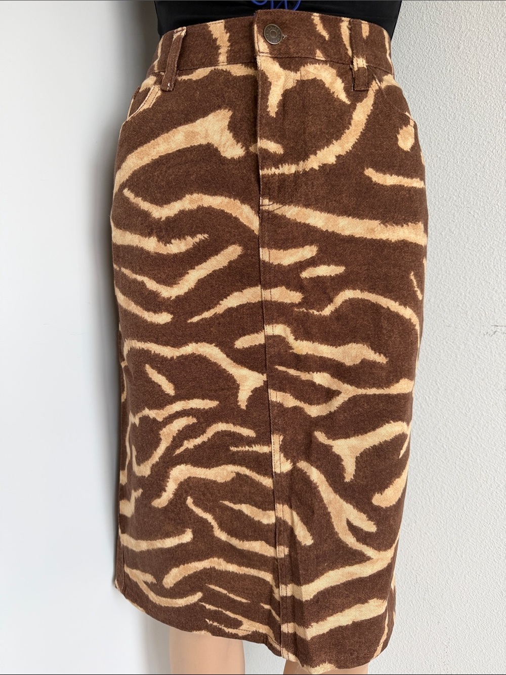 Y2K VTG Lauren Ralph Lauren Brown Zebra Print Skirt Animalcore